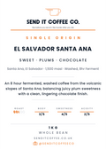 El Salvador Santa Ana Single Origin Coffee